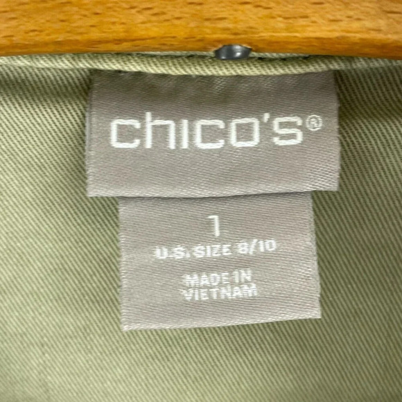 Chico’s Lyocell Jacket Womens Full Zip (1) 10 Green 1343 - Picture 2 of 8